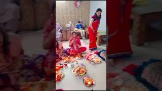 Hathon mein pooja ki thali enjoyed entertainment karwachauth moments reels shorts [upl. by Anaujahs179]