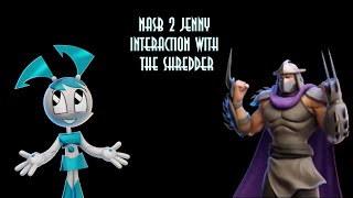 Nick AllStar Brawl 2 Jenny Interactions  Shredder [upl. by Anilrats467]