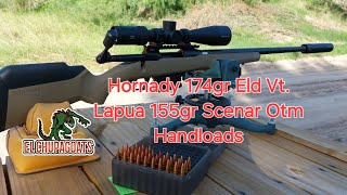 HORNADY ELD VT 174GR AND LAPUA 155GR SCENAR HANDLOADS ON SAVAGE 110 CARBON TACTICAL [upl. by Lewison]