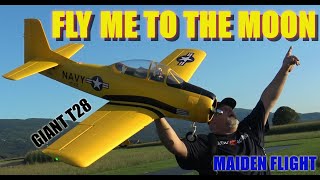 GIANT 2000mm CarbonZ T28 Trojan yellow scheme 6S RC plane BNF Maiden flight [upl. by Kane]