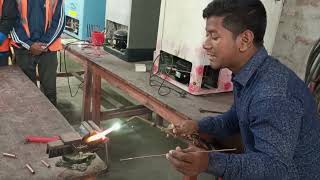 How to make oxyacetylene flame amp brazing copper tube  Copper Tube Welding [upl. by Lewls506]