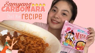 SAMYANG SPICY CARBONARA RECIPE  denzelmae [upl. by Abrahams]