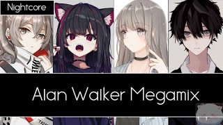 Nightcore ᐷ Alan Walker Megamix く [upl. by Heigho]