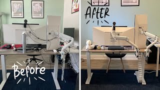 Say Goodbye to Tangled Wires Transforming My Wifes Standing Desk [upl. by Latsyek]