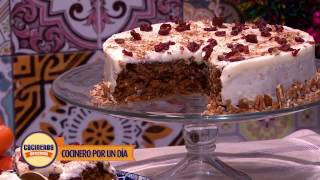 Receta Pastel de zanahoria  Cocineros Mexicanos [upl. by Kieran]