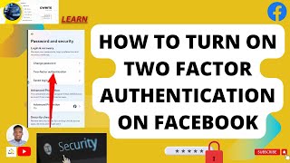 How to turn on two factor authentication on Facebook [upl. by Allehs]