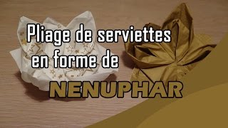 PLIAGE SERVIETTE DE TABLE EN FORME DE NENUPHAR [upl. by Voltz218]