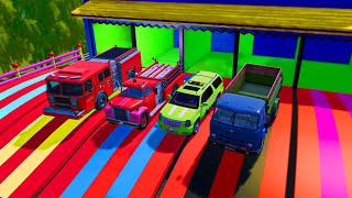 Marble Run Race ☆ HABA Slope amp Retro Makita Truck Excavator Garbage Truck Dump Truck Ambulances [upl. by Oiracam]