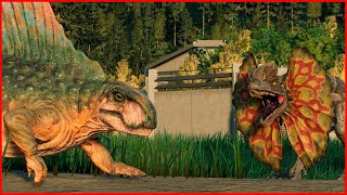 Dilophosaurus VS Dimetrodon  Jurassic Clash  Jurassic World Evolution 2 [upl. by Ecyrb]