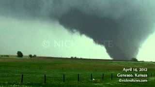 April 14 2012 Tipton EF1 Geneseo  Kanopolis EF4 and Hesston Kansas Tornadoes [upl. by Ramey]