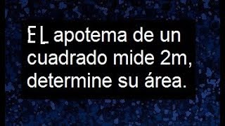 Apotema de un cuadrado ejercicio resuelto de áreas de polígonos con apotema [upl. by Blase]