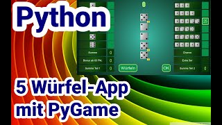 Python Tutorial 5WürfelApp mit PyGame 1 [upl. by Chilson]