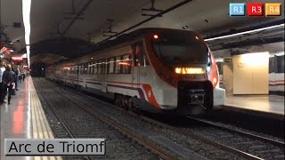 Rodalies Barcelona  Arc de Triomf R1  R3  R4  R12  Renfe 447  Civia [upl. by Fesoy228]