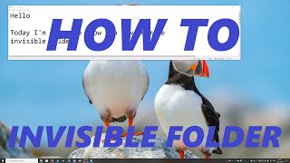 How to create an INVISIBLE FOLDER in Windows 1011 [upl. by Atsilac]