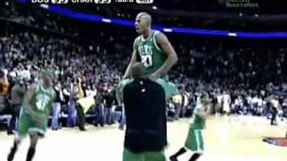 Ray Allen Game Winner Boston Celtics VS Charlotte Bobcats 9695 [upl. by Rise]