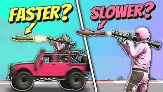 GTA 5  Is a ROCKET FASTER when Launched from a MOVING CAR [upl. by Kcor]