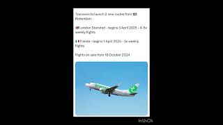 Transavia to launch 2 new routes from 🇳🇱Rotterdam [upl. by Broderic479]