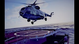 DCS Russian Mi8 helicopter lands on frigate in HEAVY seas [upl. by Einial]