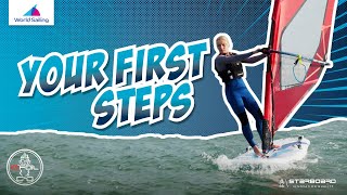 START WINDSURFING Learn How To Windsurf  Basic First Steps [upl. by Aicenaj]