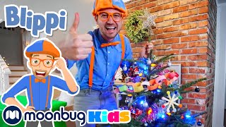 Christmas Arts amp Crafts with Blippi  Holiday Decorations  Learn with Blippi  Moonbug Kids [upl. by Asek500]