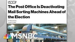 Widespread Public Outrage Halts Post Office Removal Of Mailboxes  Rachel Maddow  MSNBC [upl. by Enelehcim]