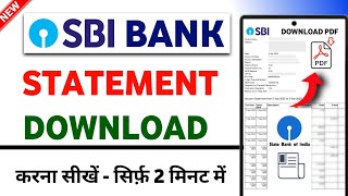 SBI bank statement kaise nikale  sbi bankstatement download in pdf  sbi accountstatement download [upl. by Ravahs]