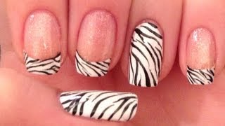 Classic Zebra Print Nail Art Tutorial [upl. by Funch]