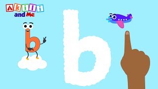 Bouncing Letter b  Learn early literacy with Akili and Me African cartoons [upl. by Terrej132]