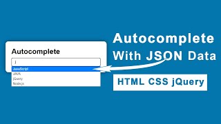 jQuery UI Autocomplete input field with JSON Data [upl. by Ainatnas]