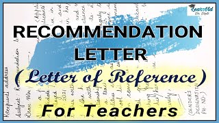 Recommendation letter  Letter of Reference for Employment  For Teachers  LearnVid Dr Dipti [upl. by Nothsa]