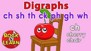 Digraphs  ch sh th ck ph gh wh  Rock N Learn Phonics Songs [upl. by Aiuqal975]