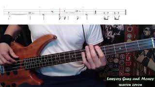 Lawyers Guns And Money by Warren Zevon  Bass Cover with Tabs PlayAlong [upl. by Christopher]