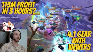 Record profit in blackzone 41 with viewers  STREAM HIGHLIGHTS 16  ALBION ONLINE [upl. by Lehcim]