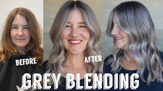 Hair Transformations with Lauryn Dimensional Grey Blending to Compliment Natural Grey Hair Ep 195 [upl. by Martie]