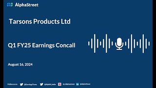 Tarsons Products Ltd Q1 FY202425 Earnings Conference Call [upl. by Karia]