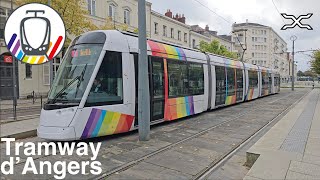 Tramway dAngers  Rainbow tram  Tramway arcenciel  Alstom Citadis  France [upl. by Elonore852]