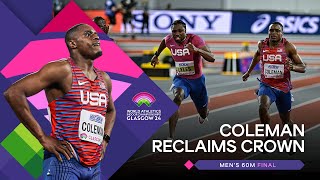 Christian Coleman storms to golden 60m glory ‼️  World Indoor Championships Glasgow 24 [upl. by Cello914]