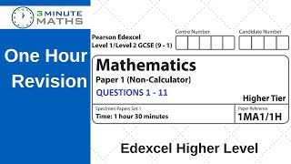 Revision for Edexcel 9  1 Higher Maths Practice Revision Questions 1  11 [upl. by Katee]