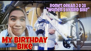 Ep 110 Birthday Gift UNBOXING ROMET ORKAN 2 D 28 WOMEN´S HYBRID BIKE WHITE LIGHT BLUE FRAME 17 [upl. by Charlena606]