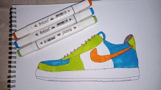 How to draw a shoes 👟 Nike shoes drawing [upl. by Schnorr]