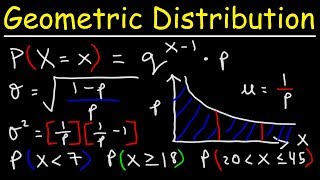 Geometric Distribution  Probability Mean Variance amp Standard Deviation [upl. by Fitalludba]