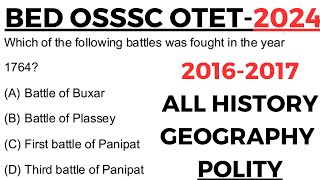 BED OTET OSSSC EXAM 2024 I SELECTED HISTORY GEOGRAPHY POLITY BY LAXMIDHAR SIR 2024 [upl. by Stalk]