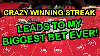 ULTIMATE TEXAS HOLD EM in LAS VEGAS CRAZY WINNING STREAK LEADS TO MY BIGGEST BET [upl. by Anitra]