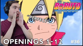 First Time reacting to BORUTO OPENINGS 112 [upl. by Asum]