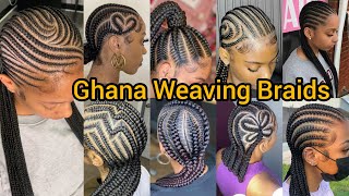 Elegant Ghana Weaving Braids  Cornrow Braids Hairstyles  Half Cornrow Braids  Knotless Braids [upl. by Godliman658]