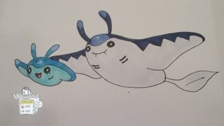 How to draw Pokemon No458 Mantyke No226 Mantine [upl. by Holleran562]