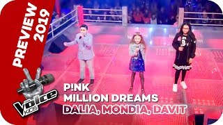 PNK  A Million Dreams Dalia Mondia Davit  PREVIEW  The Voice Kids 2019  SAT1 [upl. by Ahsaten]