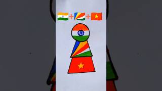 🇮🇳🇸🇨🇻🇳Jana gana mana adhinaye tiranga Anthem shorts drawing art video drawing flag [upl. by Fidelas]