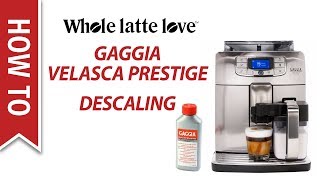 How to Descale a Gaggia Velasca Prestige Espresso Machine [upl. by Chandos]