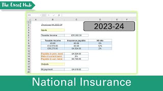 Calculate 202324 UK National Insurance In Excel  The Excel Hub [upl. by Yrrem]